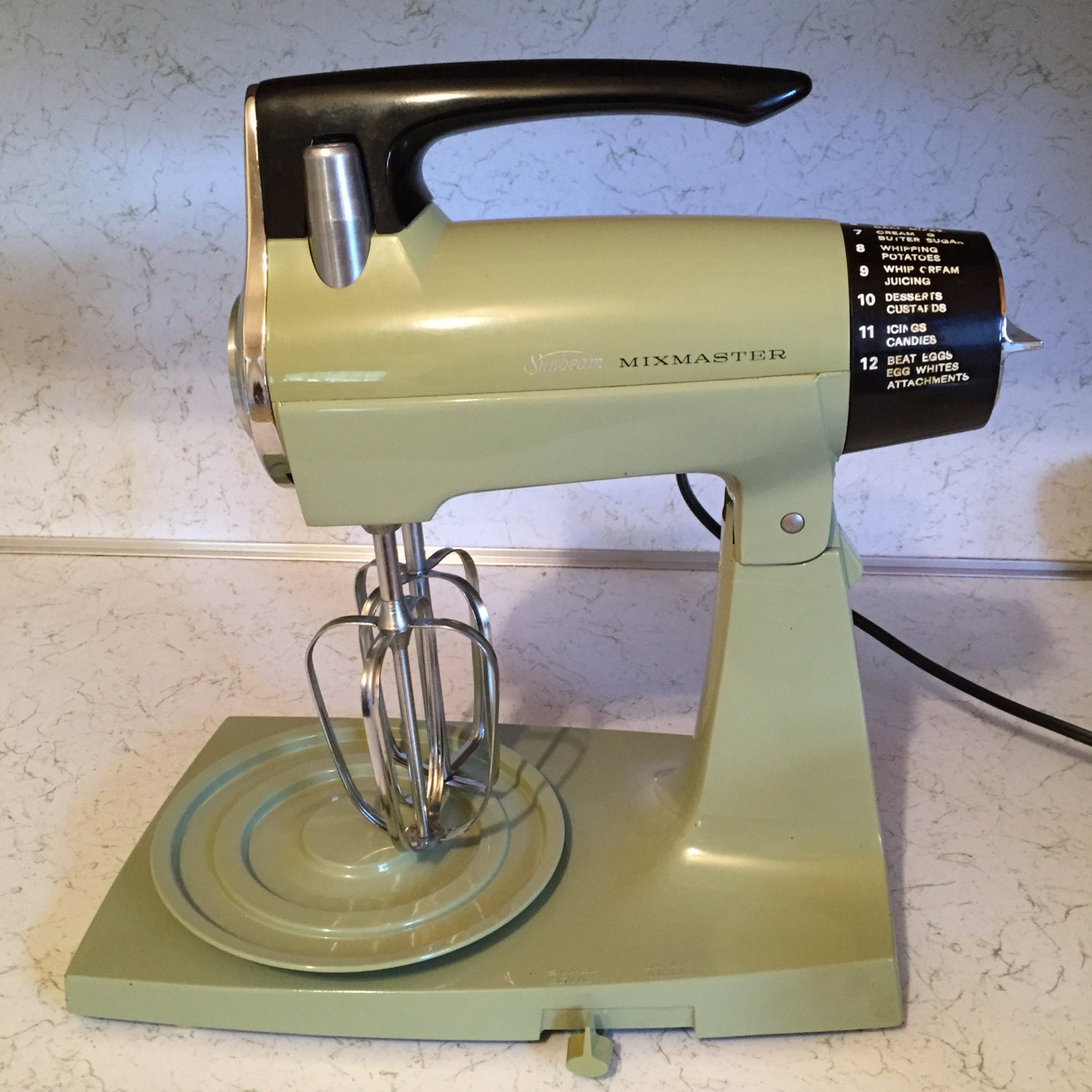 Vintage Green SunBeam Mixmaster 12 Speed Electric by TangerineFig