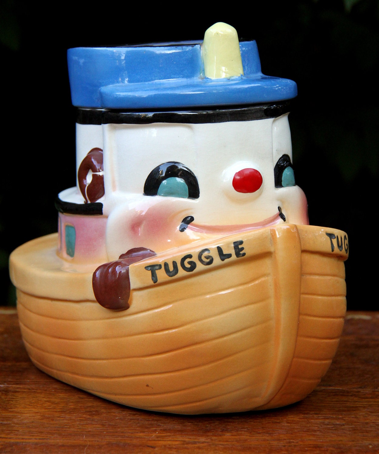 1940s Sierra Vista Tugboat Tuggle Cookie Jar by RetroUnleashed