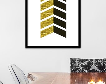 Black And Gold Wall Art gold chevron | etsy Black And Gold Wall Art gold chevron | etsy