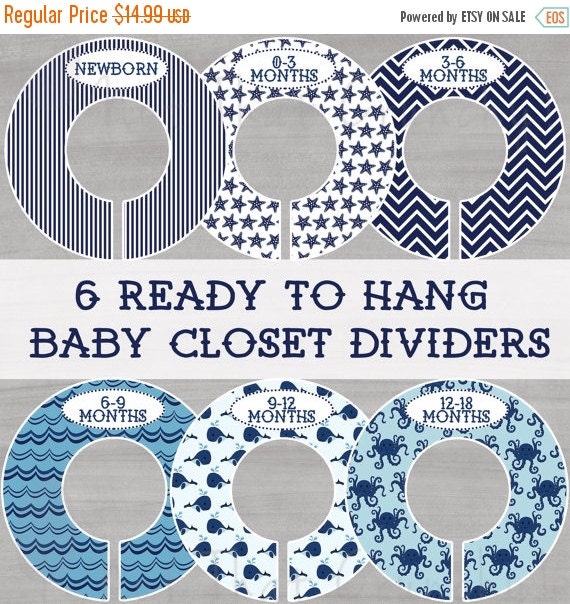 ON SALE Baby Boy Closet Dividers Boy Nursery by NotThatCrunchy