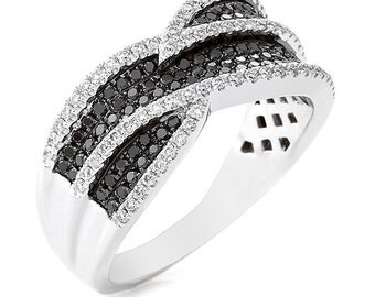 white gold black diamond rings