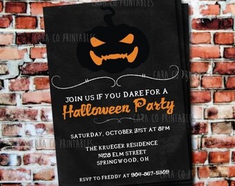 Halloween Costume Party Invitation 5x7 Invitation Print at