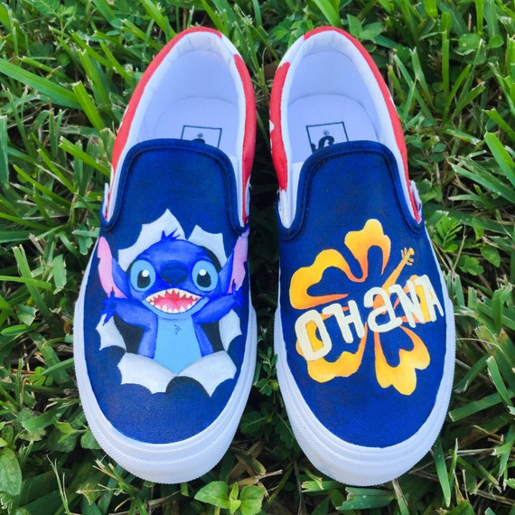 Adult Hand Painted Lilo & Stitch inspired canvas shoes made