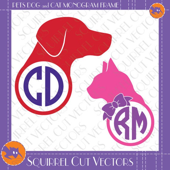 Download Pet Monogram Frame Dog and Cat SVG DXF EPS Cutting files