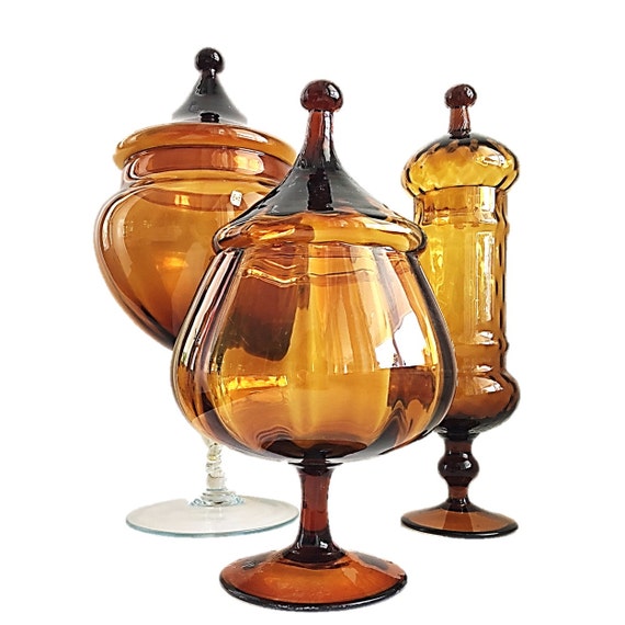 Italian Honey/Brown Circus Tent Apothecary Jar Collection