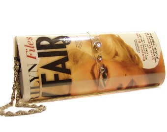 MAGAZINE CLUTCH PURSE, Marilyn Monroe, changeable cover purse, photo purse, clutch purse, evening bag, photo gifts, magazine purse
