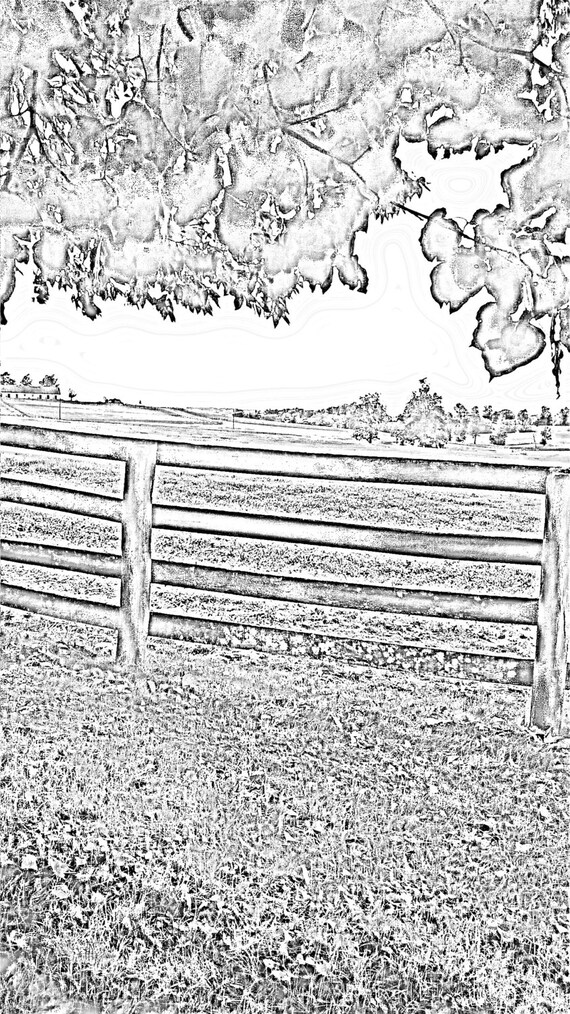 Farm Coloring Page with Fence