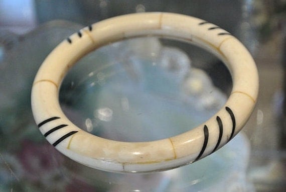Ox Bone Bangle Oxbone Mosaics Tribal Ethnic Bone Bangle Inlay Design Bracelet Boho Bohemian Gypsy Oxen Bone African Tribal Bangle