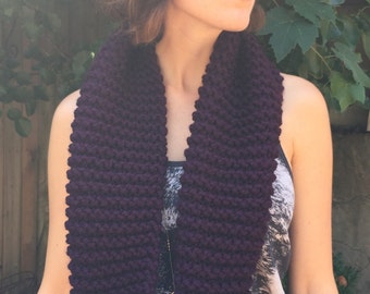 Super Chunky Knit Infinity Scarf - Eggplant