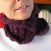 Purple Wool Chunky Knit Cowl, Womens Scarves, Short Scarf, Neck Warmer, Hand Knit Scarf With Buttons, Purple Cowl, Wool Cowl, SALE