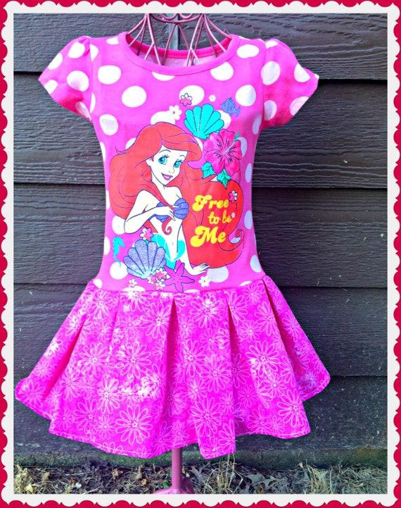 girls Ariel Dress Little mermaid dress with by BlossomBlueBoutique