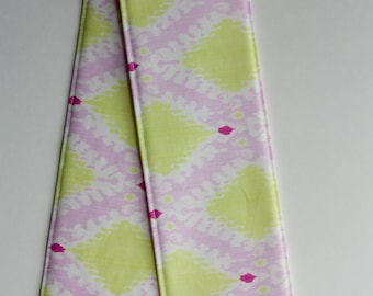 Camera Strap Cover - includes padding and lens cap pocket - Pink Lemonade