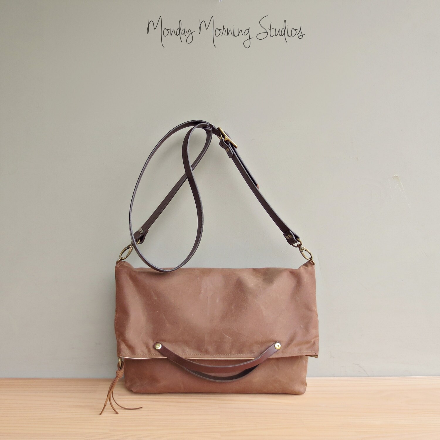 brown canvas purse