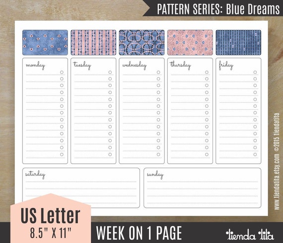 printable week at a glance
