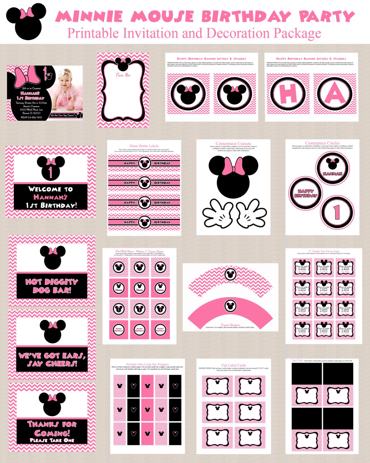 Minnie Mouse Birthday Party Printables Minnie Mouse Party