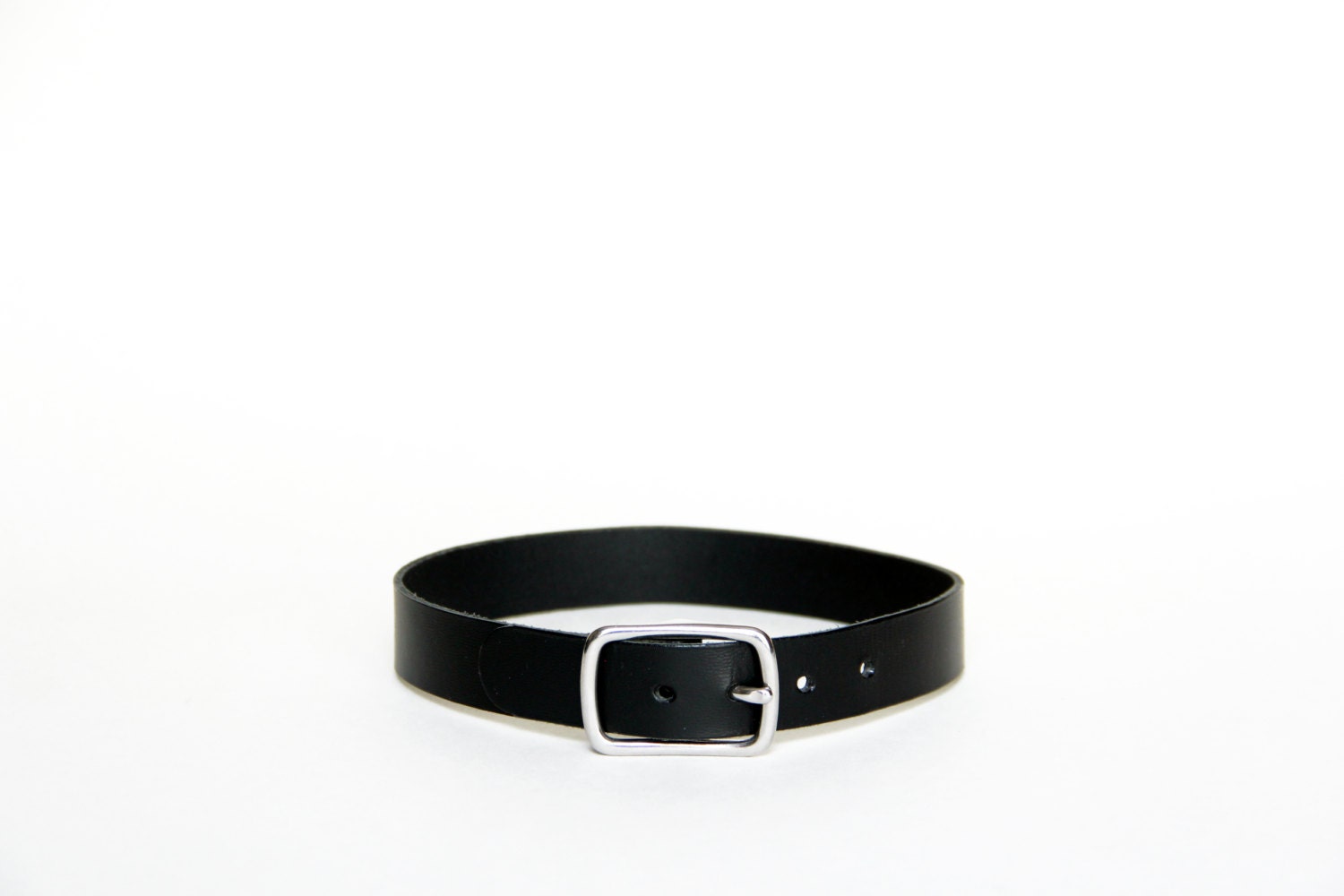 Basic Buckle Choker Black Leather