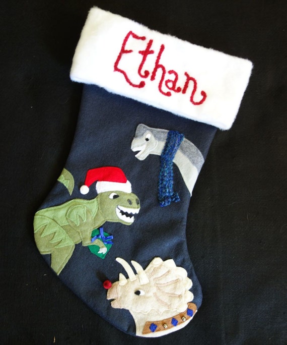 Dinosaur Christmas Stocking--"Dinosaurs Holiday"