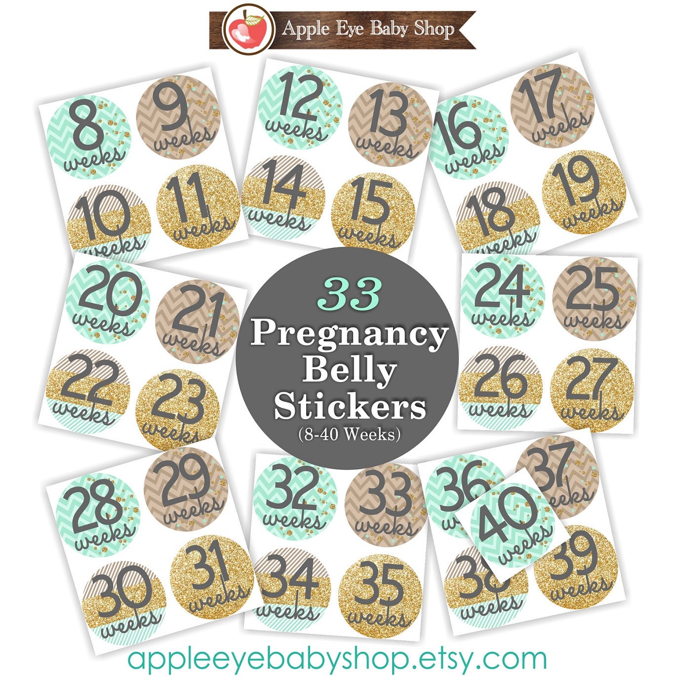 33 Pregnancy Belly Stickers Weekly Sticker Baby Bump Sticker