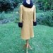 1960's ILGWU AFL CIO Ladies Coat / Retro Yellow Coat with Faux Fur Collar and Cuffs / 38 Inch Bust Chest / Size Large