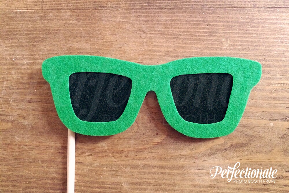 Sunglasses PhotoBooth Prop Green Wayfarers by Perfectionate