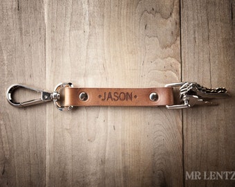 Personalized Leather Keychain, Engraved keychain, Personalized leather key fob 008