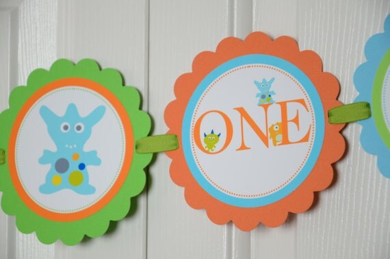 Monster I am 1 Banner, Monster Banner, Birthday Party, Monster Theme, Monster sign Il_570xn