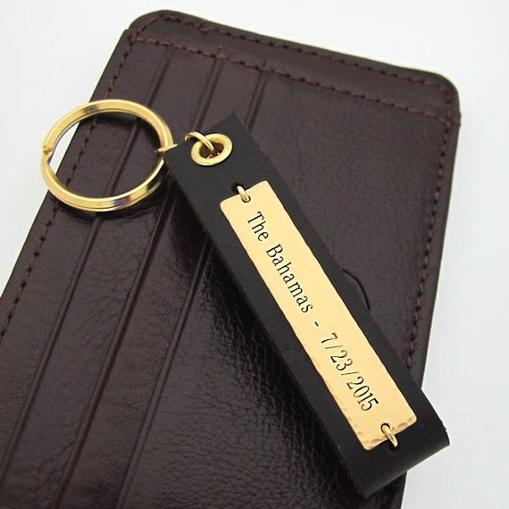 Mens Keychain Personalized Leather Key Chain for Men