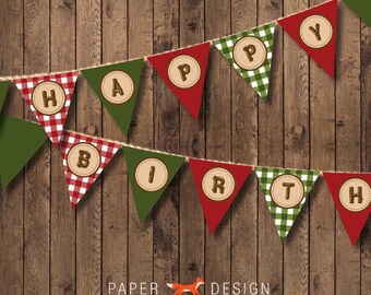 Camp Theme Birthday Banner Printable