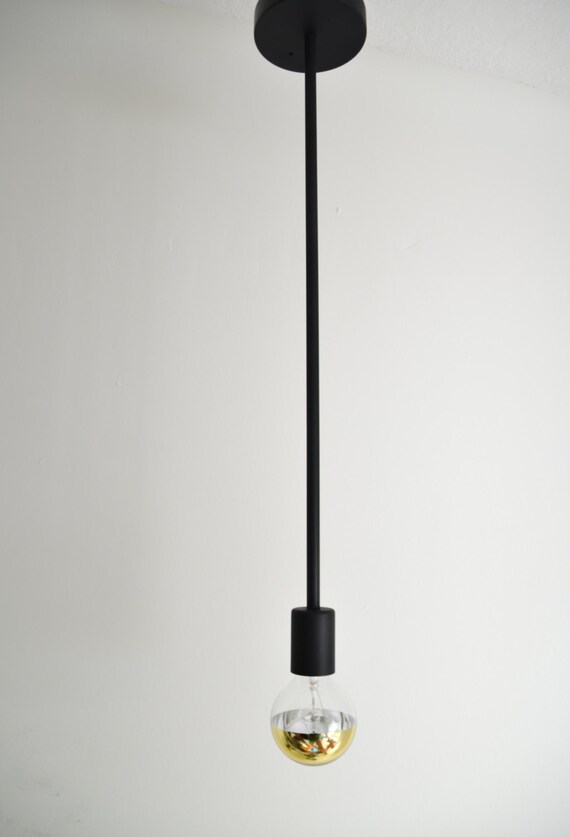 Stem modern single rod black light fixture. Simple hanging