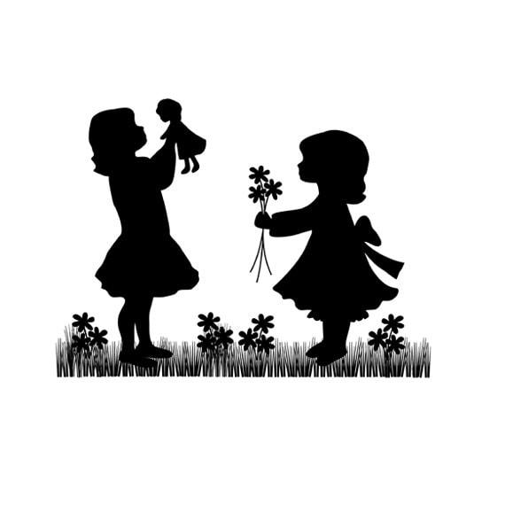 GIRL NURSERY DECOR Cameo Vintage Silhouette Mural Decals Wall