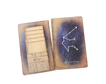 Aquarius Journal, Zodiac Constellation Journal, Horoscope Diary, Astronomy, Astrology, Cosmos, Universe, Stars, Aquarious Notebook