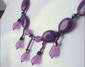 Mystical Purple Tear Drop Natural Amethyst and Jade Necklace,Woven Jewelry,Art Deco Vintage Inspired, Amethyst Necklace,Romantic Jewelry Mystical Purple Tear Drop Natural Amethyst and Jade Necklace,Woven Jewelry,Art Deco Vintage Inspired, Amethyst Necklace,Romantic Jewelry