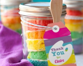 Art Party Favor Tags - Thank You Tags - Art Party Printables - Instant Download and Edit File at Home with Adobe Reader