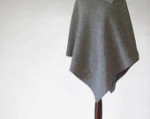 Pullover sweater, Women cape, Wool poncho, woman poncho, wrap women, Italian wool poncho, wool sweater, gray poncho, gray cape, wrap sweater