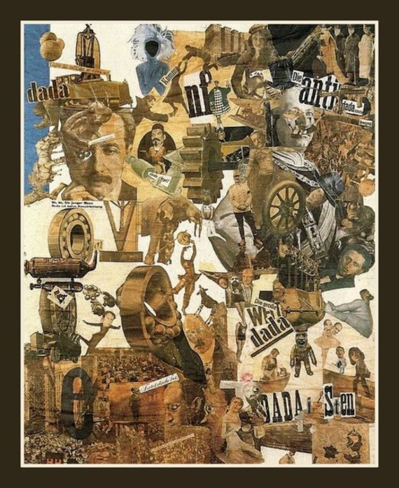 Items similar to Hannah Hoch Cut with the Kitchen Knife DADA Collage ...