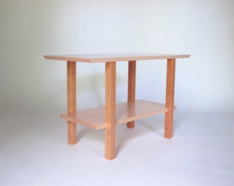 Small Modern Wooden Bench: with shelf for storage, bench for end of bed, entry bench, meditation bench- Handmade Wood Furniture