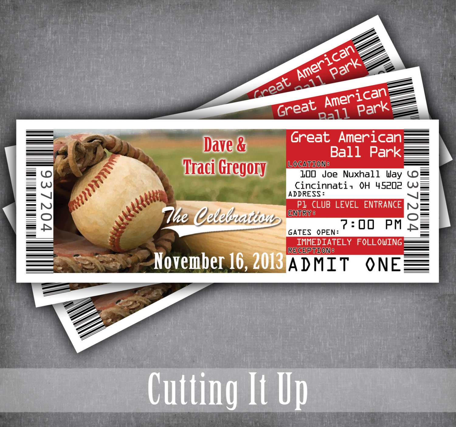 Baseball Wedding Ticket Invitations Baseball Wedding Invites