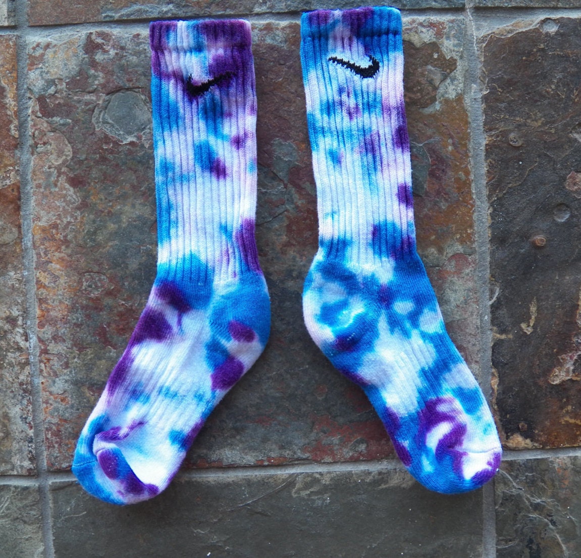 Confetti Nike Tie Dye Socks Blue Purple Athletic wear
