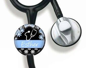 Gift for Nurse, Stethoscope Name Tag, Gift for Nursing Student, Personalized, Identification Tag, Registered Nurse, LVN. Medical Name Tag