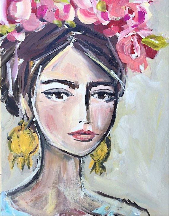 Abby acrylic  Portrait ORIGINAL painting  on canvas girl 