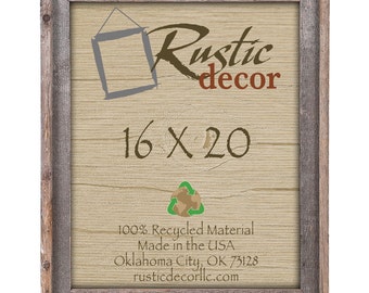 16x20-2" wide Rustic Barn Wood Signature Wall Frame