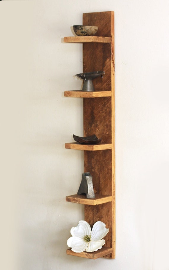 Items similar to Vertical Wood Shelf - Reclaimed Wood ...