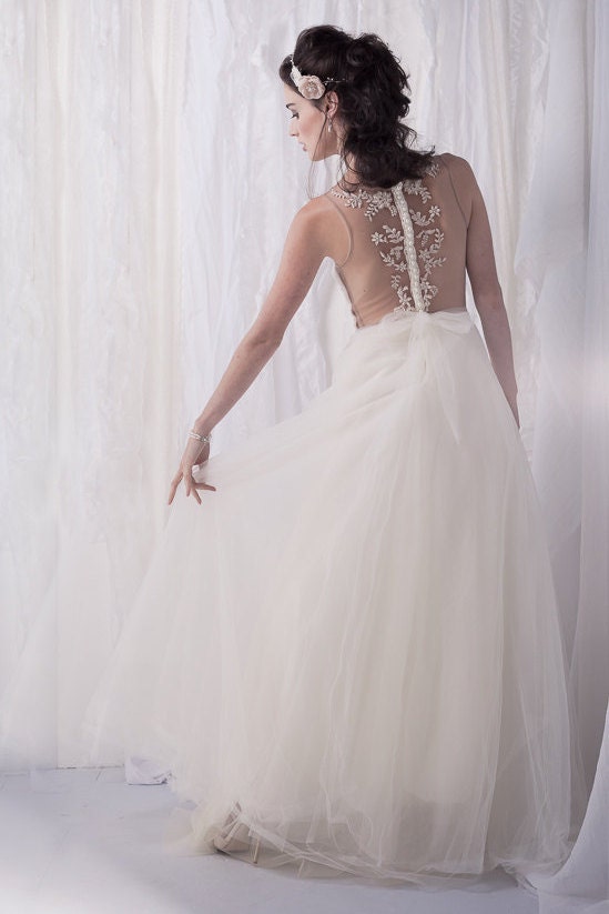 Romantic wedding dress blush wedding dress by MoltenoCreations