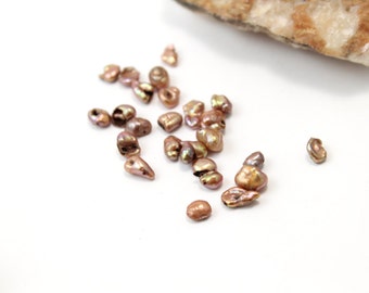 Keshi Pearls Freshwater Pearls in Champagne Color 5-10mm 24pcs
