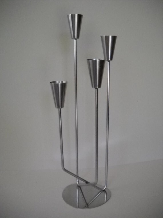 Danish Stainless Steel Modernist Candle Holder MG 18/8 Denmark
