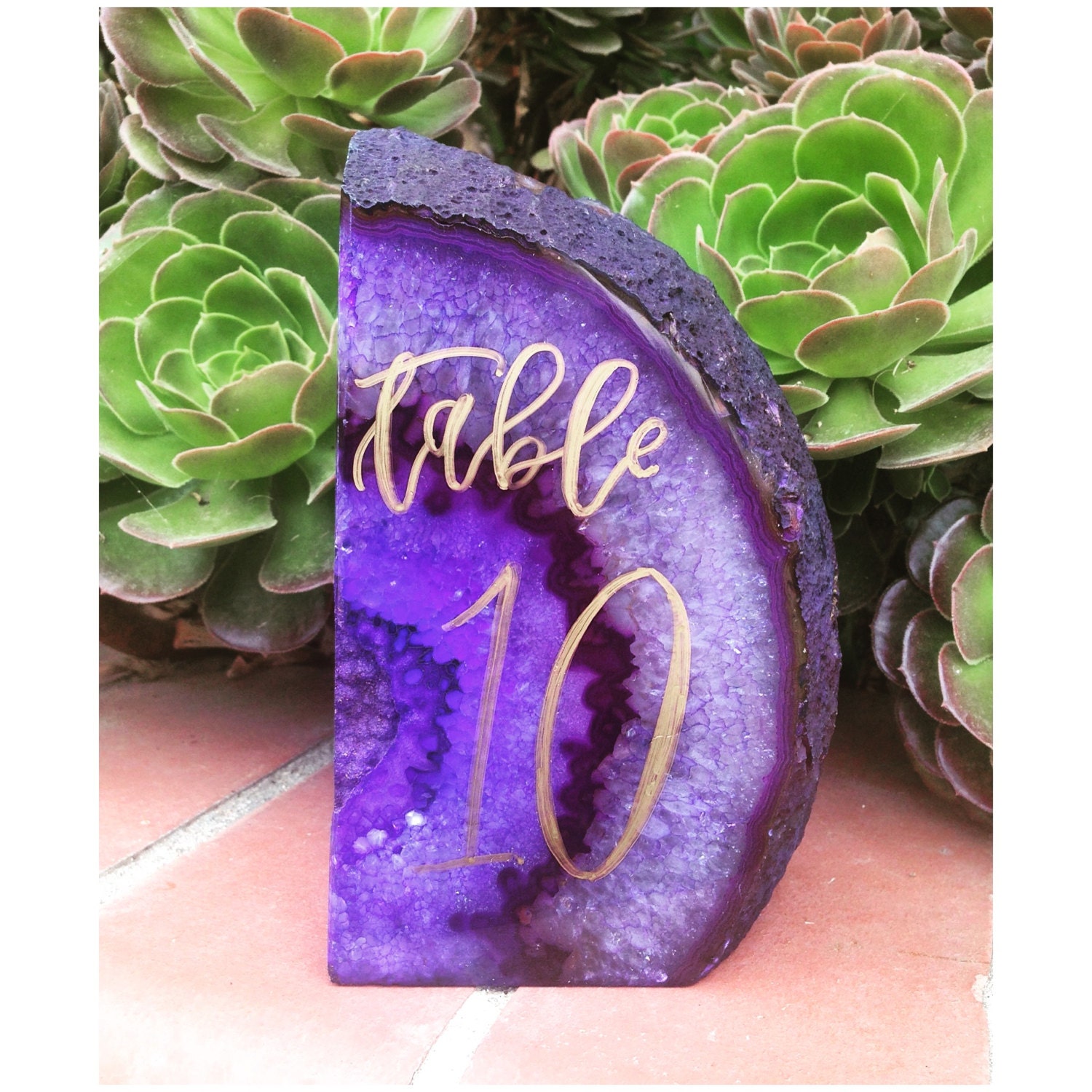 Agate Geode Table Number for Wedding / Party / by PippityPow