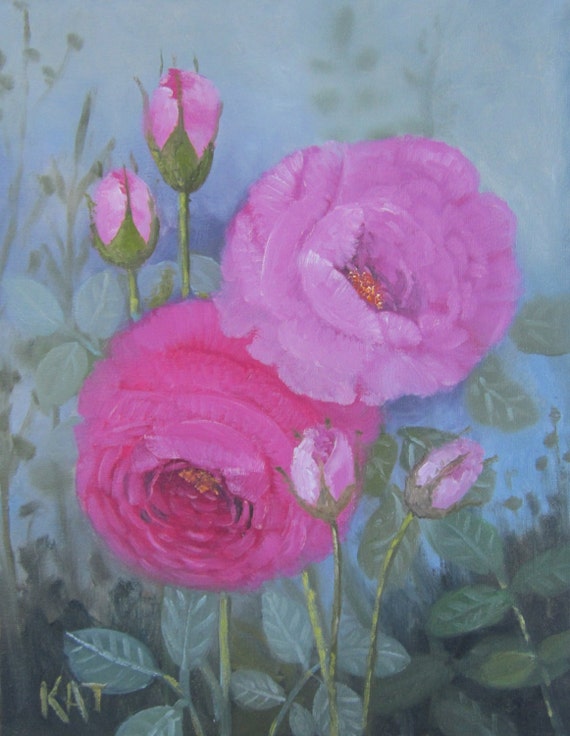 Roses original oil painting 11x14