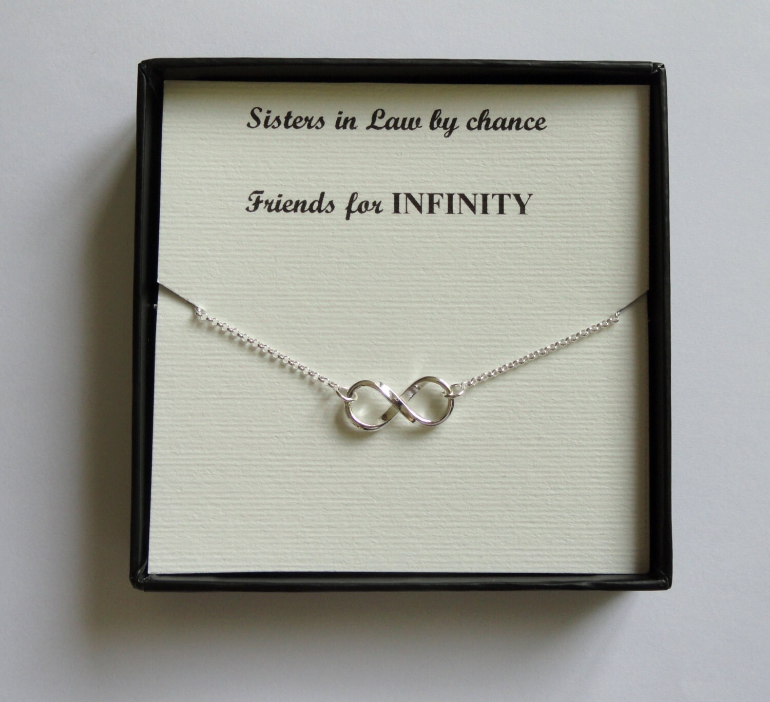 Sister in law gift Sterling silver Infinity necklace