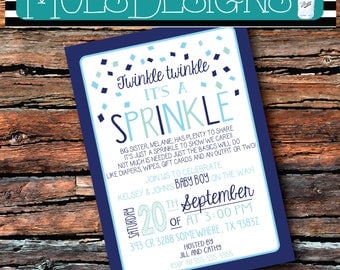 BOY Any Color BABY SPRINKLE Couples Blue Mint Teal Having One More Baby Boy Bbq Barbecue Sprinkles 1st 2nd 3rd Surprise Birthday Invitation