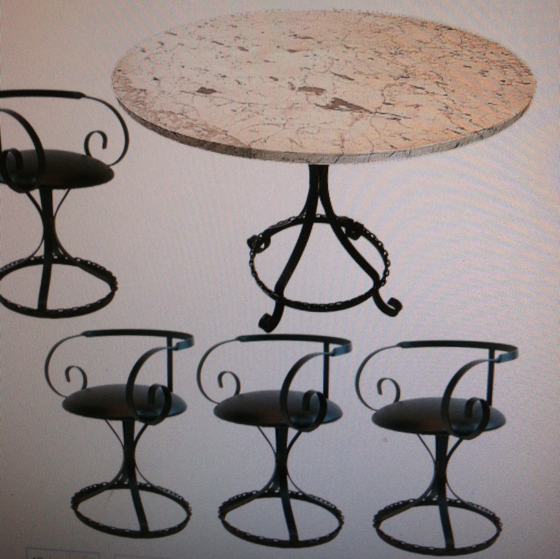 George Mulhauser Sultana Style Iron Chain Link Garden Patio Set ...
